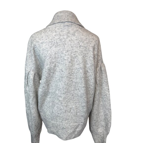 2/$30 Madewell Vinson Shawl-Collar L Pullover Sweater Heathered Stonewall Gray - Picture 10 of 14